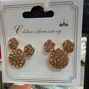 Gold Mickey Mouse Earrings